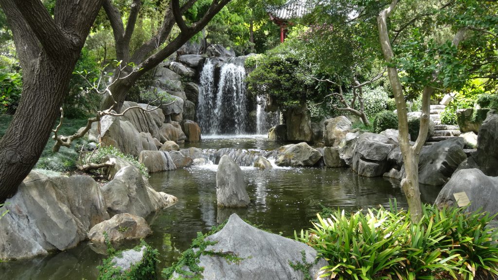 Une cascade dans le jardin chinois à Sydney