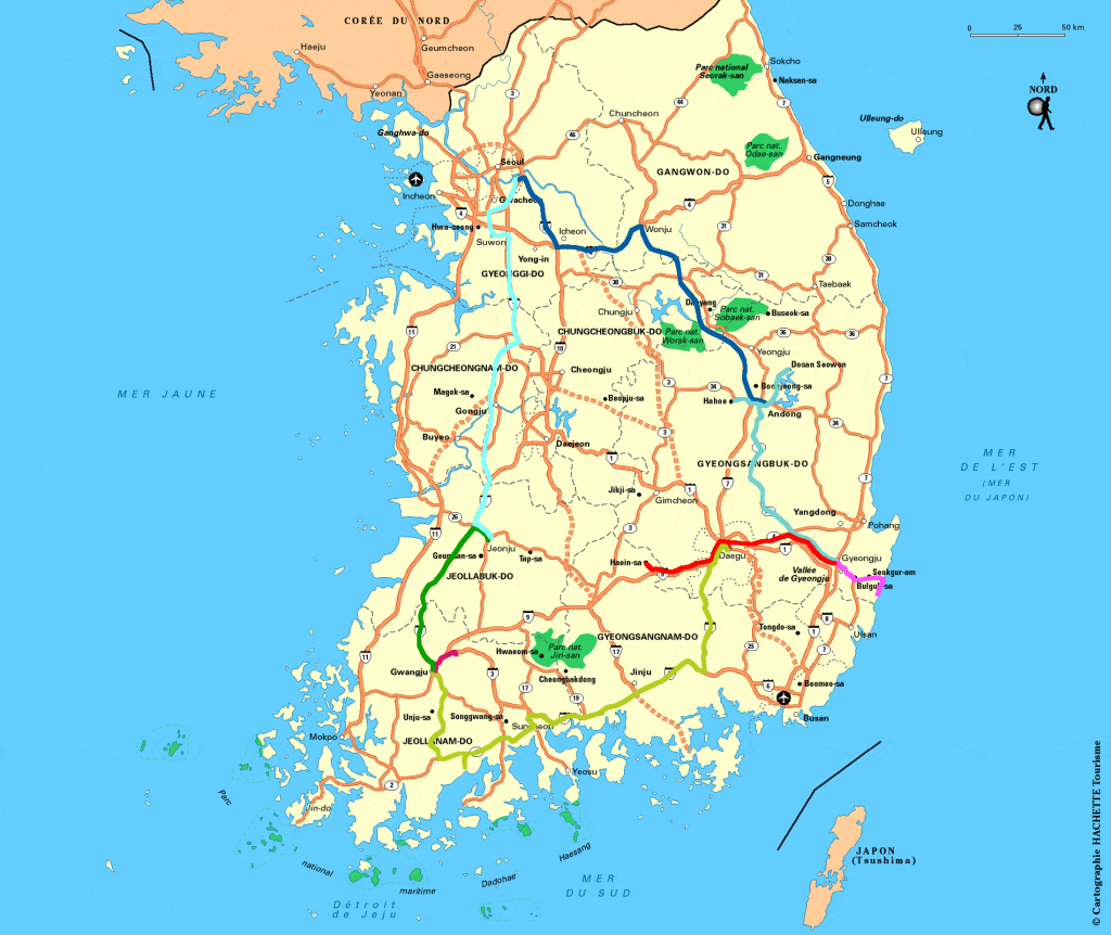 Carte de la Corée du sud